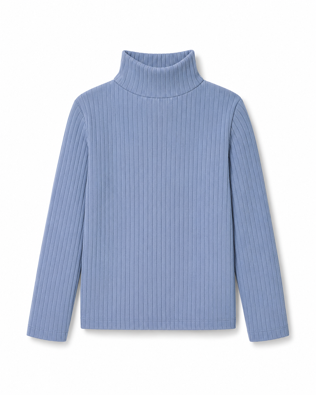 Soft Rib High Neck Long-Sleeve Tee / Blue