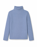 Soft Rib High Neck Long-Sleeve Tee / Blue