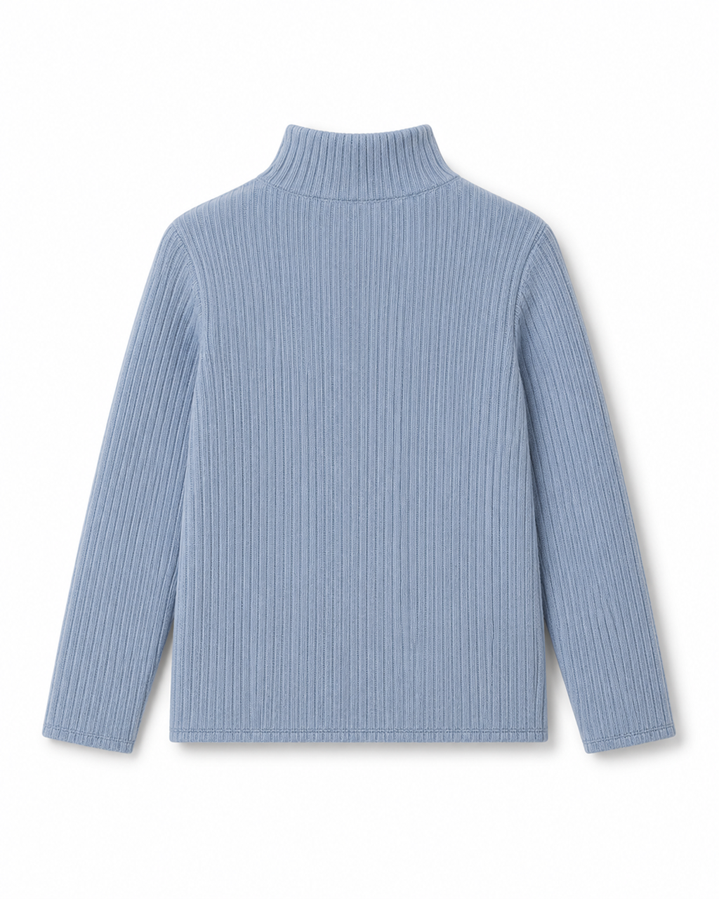 Soft Rib High Neck Long-Sleeve Tee / Blue