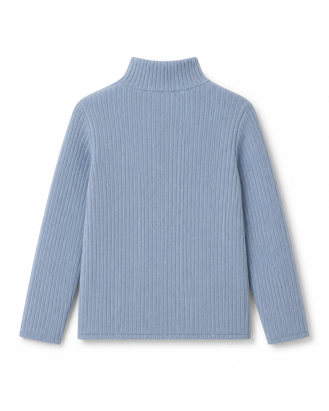 Soft Rib High Neck Long-Sleeve Tee / Blue