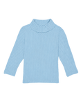 Soft Rib High Neck Long-Sleeve Tee / Blue