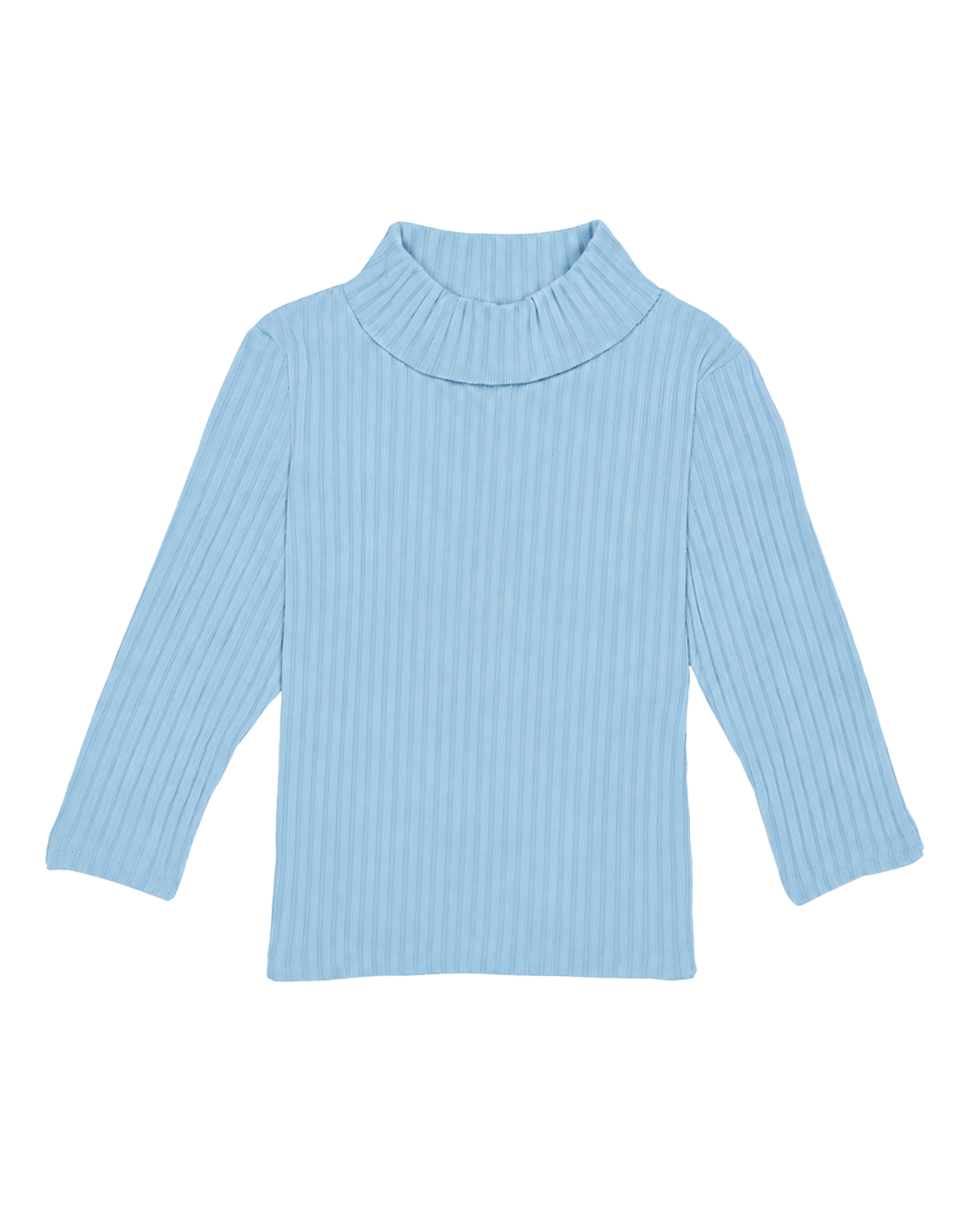 Soft Rib High Neck Long-Sleeve Tee / Blue