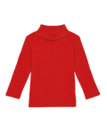 Soft Rib High Neck Long-Sleeve Tee / Red