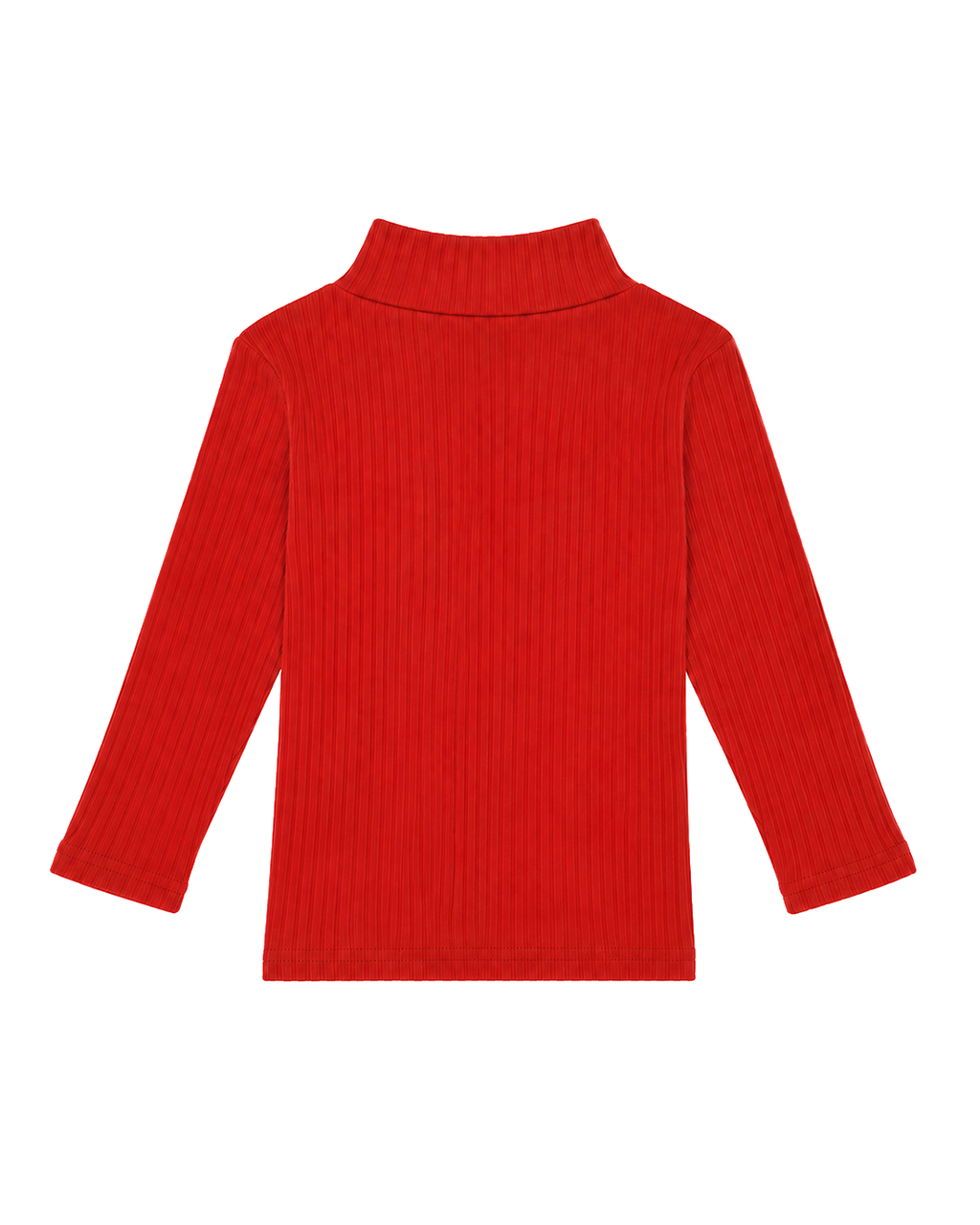 Soft Rib High Neck Long-Sleeve Tee / Red