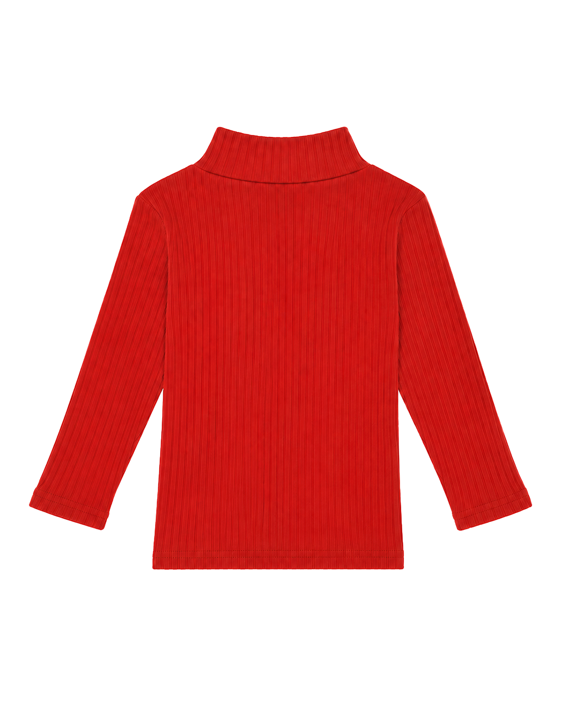 Soft Rib High Neck Long-Sleeve Tee / Red